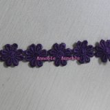 Purple Flower Design Chemical Lace for Dress