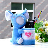 Funny Elephant 15cm 3D Face Doll with Pen Container for Christmas