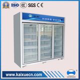 3 Glass Sliding Door Vertical Refrigerator for Beverage