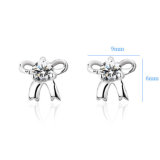 Fashion Party Jewelry Accessories 925 Silver Bow Tie Earring
