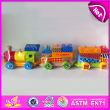 2015 Educational Colorful Pull Along Wooden Block Train Toy for Baby W05c018