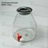 High Qualtiy 10L Glass Juice Beverage Jar with Tap / Big Capacity Glass Mason Jar with Scale