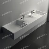Customized Shape Smooth Solid Surface Wall Hung Bathroom Wash Basin/Sink (JZ1030)
