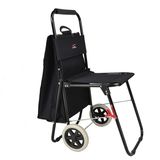 Shopping Carts with Seat Black Shopping Trolley