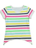 Colorful Printed Girl T-Shirt in Short Sleeve for Children (STG010)