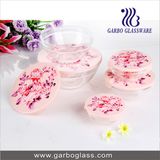 5PCS Printed Glass Bowl Set Glassware