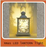 Light Xmas Lantern /Wooden Lantern with Lights, Decoration Light, Xmas Lighting/Candle Holder White Wooden LED Lighting Lantern