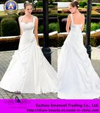 Wholesale New Style Modern Mermaid Sweetheart Wedding Dresses Satin Spathetti Strap Beading Empire Lace-up Draped Court Train High Quality (w032)