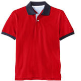 100% Cotton Red Short Sleeve Polo Shirt