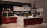 Modern Design Wood Venner Lacquer Kitchen Cabinet (Br-LV004)