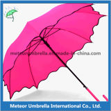 Color Change Special Rain Flower Straight Umbrella in PU Coated Handle