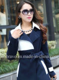 Fashion Ladies Stock Contrast Color Wool Coats (BP180)