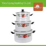 High Quality Enamel Cooking Pot Cast Iron Kitchen Cookware Set (BY-1801-2)
