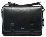 Black PU Computer Shoulder Bag (113-623)