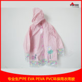 Fashin Cmyk Logo Printing PVC Raincoats for Girls, Children PVC Raincoats