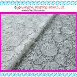 White Rose Floral Chemical Lace Embroidery Design for Garment