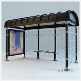 Bus Stop Shelter with Transparent Tempered/Toughened Glass