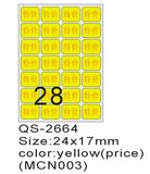 Self-Adhesive Label QS2662-28 Price Label