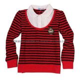 Girl's Long-Sleeve Sweater Shirt in Stripes (KX-CG45)