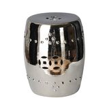 Porcelain Silver Drum Stool (LS-21)