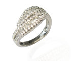 925 Silver CZ Diamonds Jewellery Ring (SZR048)