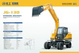 13t Largest Scale Double Drive Wheel Hydraulic Construction Excavator Jg-130