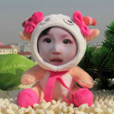 Popular 18cm Record Pretty Sheep 3D Face Doll