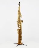 Professional Grade One Piece Straight Soprano Saxophone Gold Lacquer