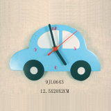 Wooden Car-Shaped Wall Clock for Kids