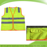 Neon Yellow Reflective Vest with Front Zipper Closure
