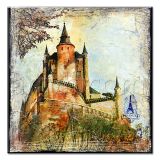 Wholesale Handmade Original Modern Abstract Colorful Castle Oil Painting
