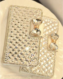 3D Bling Luxury Diamond Wallet Cover Case for Samsung Phone