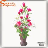 2015 Guangzhou Cheap Mini Artificial Pink Flower Plant Potted Tree