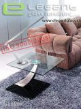 Glass End Table, Stainless Steel Fibre Drawing -CA132