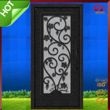 Western Fashion Arc Front Entry Iron Door with Glass Protected