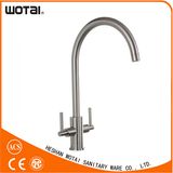 Two Handle Brushed Nickel PVD Finished Kitchen Faucet