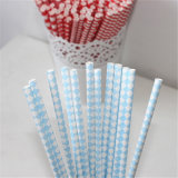 Disposable Blue Paper Straw Party Favor for Christmas