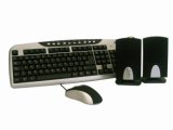 Desktop Combo Multimedia Keyboard, 3D Optical Mouse, Multimedia Speaker