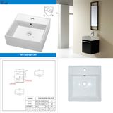 410X410X145mm Rectangular Bathroom CSA Upc Approved Porcelain Washing Sinks (SN109-019)