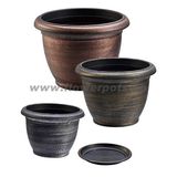 Double Rim Plastic Painting Flower Pot (KD5801S-KD5805S)