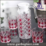 Decorative Glass, Colored Glass, Glassware Set, 1PC Glass Jug with 6PCS Glass Cup