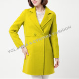 100% Wool Coat/Fashion Simple Style Single Breasted Folded Collar Wool Coat /Women's Winter Clothing