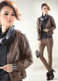 Ladies Fashion Synthic Leather Coats (1011078)