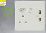 3 Years Guarantee 16A South Africa Style USB Switch Socket