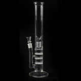 Glass Pipe, Oil Rig Glass Pipe, Glass Smoking Pipe with 3 Honey Comb Percs 18 Inches High (GB-026)