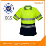 Hi Vis Yellow/Navy Reflective Short Sleeve Polo Shirt Safety (SSG00091)