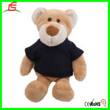 Lovely Stuffed Brown Bear Plush Doll in Black Cloth