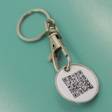 Metal Printed Qr Code Trolley Coin Token Key Chains