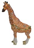 Standing Giraffe Wild Animal Bejeweled Trinket Box Metal Tabletop Ornament Pewter Animal Figurine/Statue Collectible Box Crystal Jewelry Box Metal Crafts