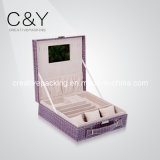 Purple Croco Leather Jewelry Case